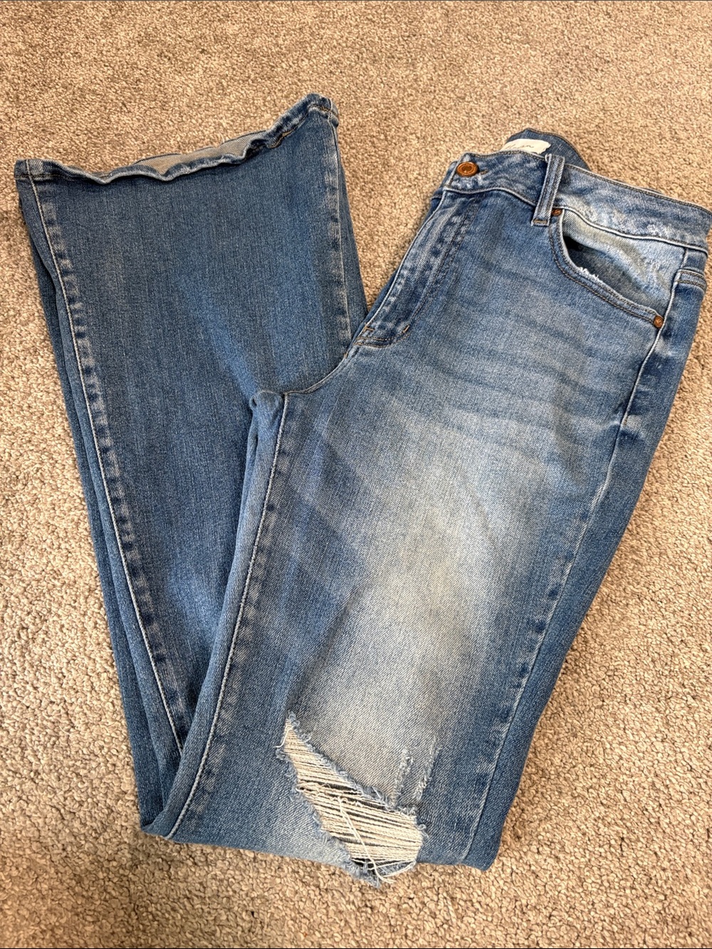 KanCan Distressed Flare Leg Jeans